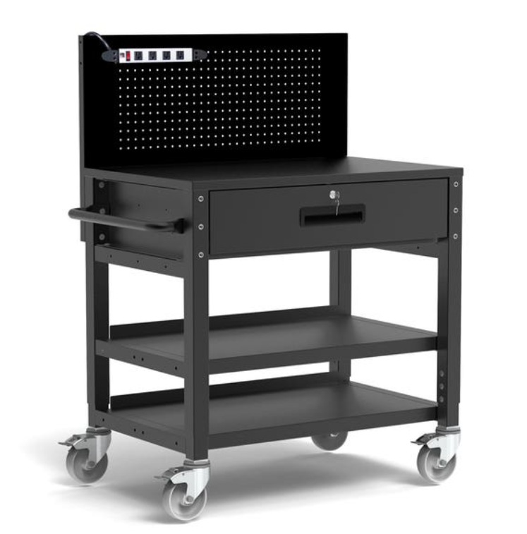 Luxor Heavy Duty Mobile Workstation w/Adjustable Height