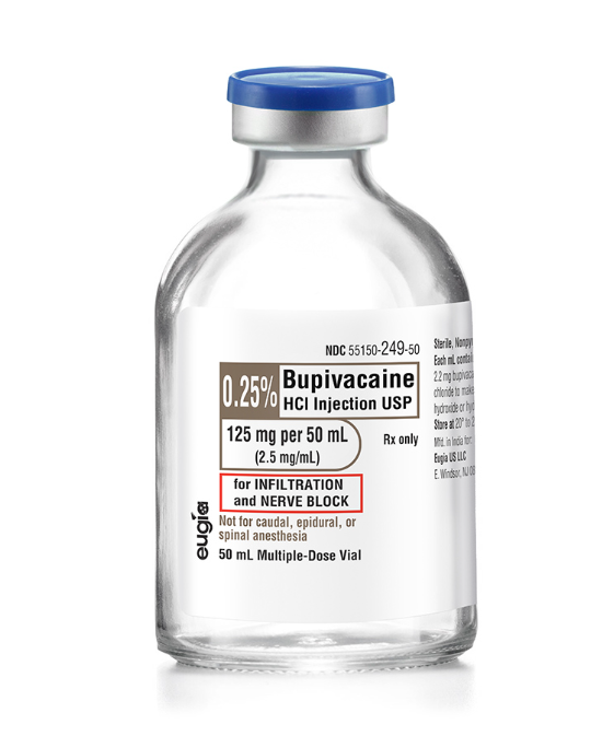 Bupivacaine HCl Injection, USP 0.25% MDV 125mg/ 50ml, 25 vials/pk (Rx) 