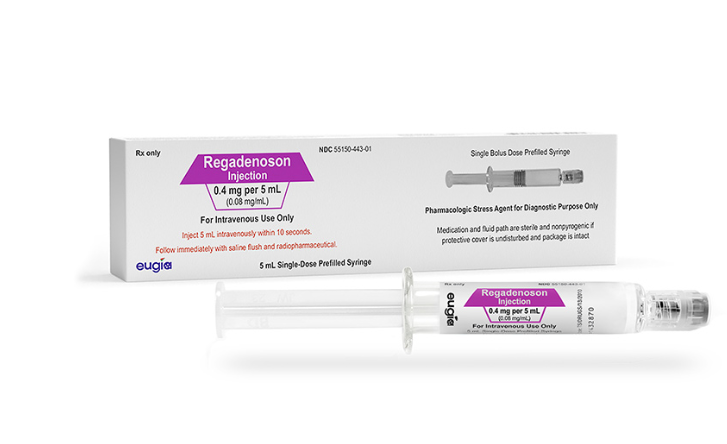 Regadenoson Injection, 0.4 mg per 5 ml (0.08 mg/ml), Single-Dose Prefilled Syringe, 1/bx (Rx) 
