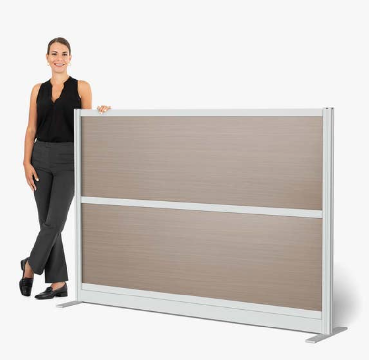 Luxor Oakwood Modular Wall Room Divider System, 70" x 48" 