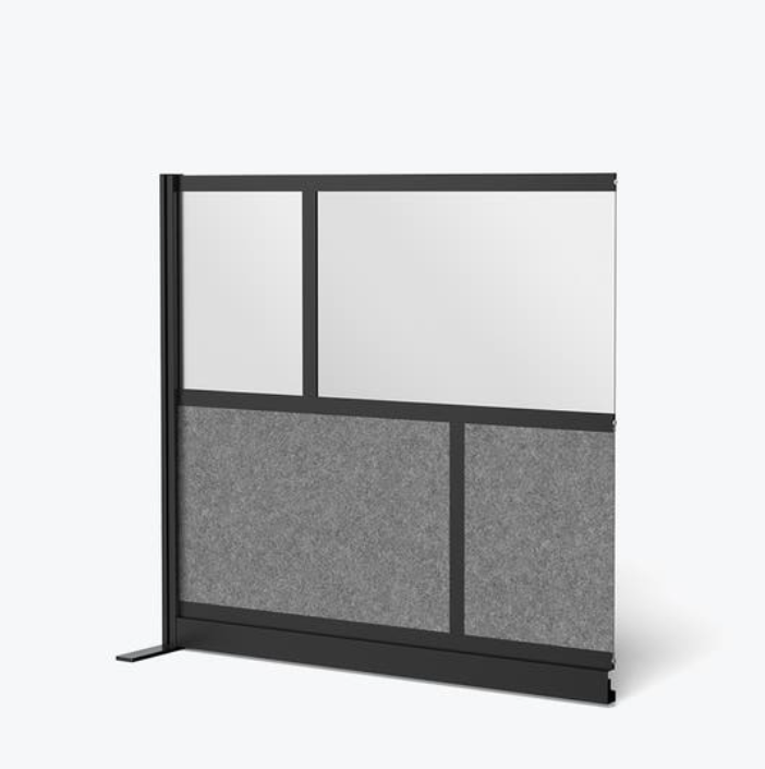 Luxor Expanse Modular Wall Room Divider System, Black Frame, 53" x 48" Add On Wall