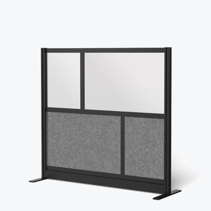 Luxor Expanse Modular Wall Room Divider System, Black Frame, 53" x 48" Starter Wall