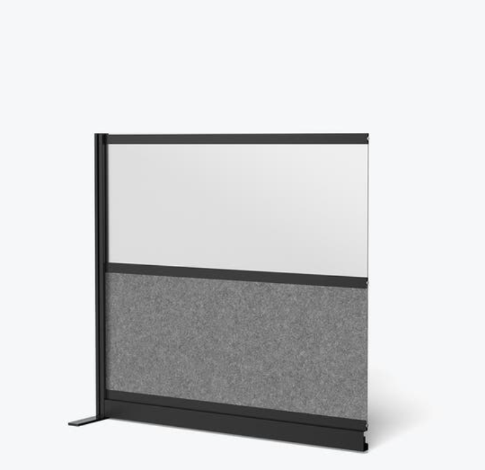 Luxor Expanse Modular Wall Room Divider System, Black Frame, 53" x 48" Wide Panel Add On Wall