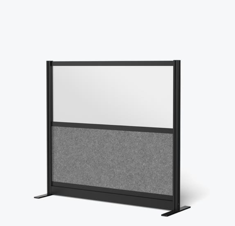 Luxor Expanse Modular Wall Room Divider System, Black Frame, 53" x 48" Starter Wall