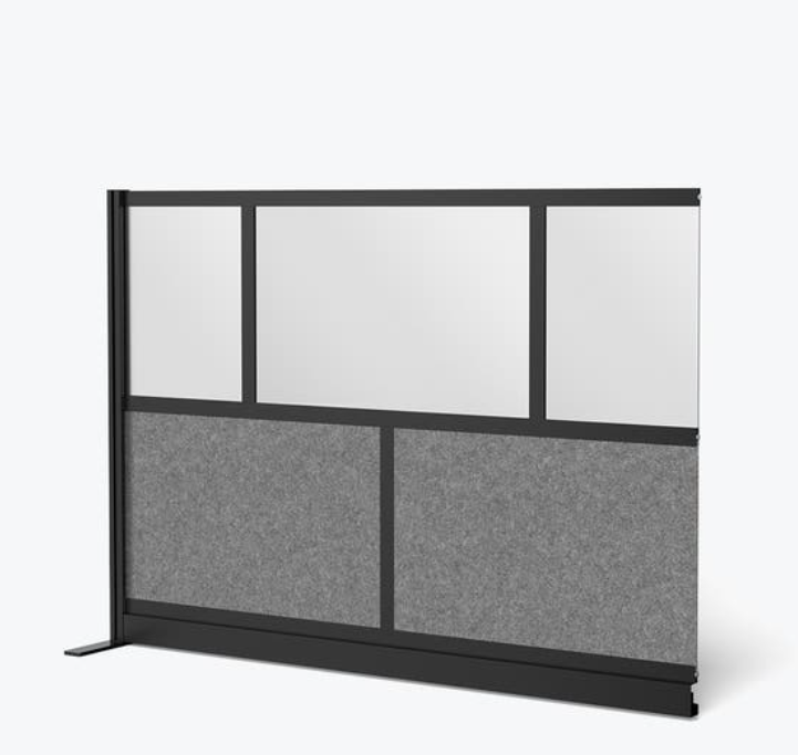 Luxor Expanse Modular Wall Room Divider System, Black Frame, 70" x 48" Add On Wall