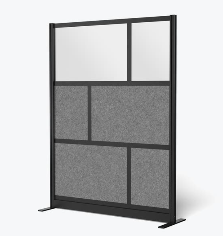 Luxor Expanse Modular Wall Room Divider System, Black Frame, 53" x 70" Starter Wall
