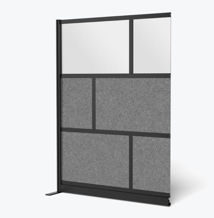 Luxor Expanse Modular Wall Room Divider System, Black Frame, 53" x 70" Add On Wall