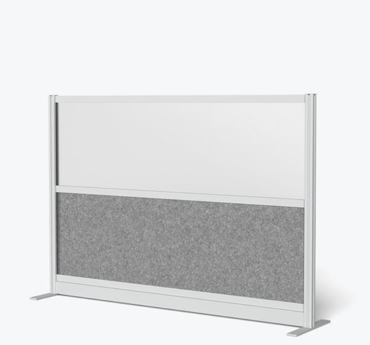 Luxor Expanse Modular Wall Room Divider System, Silver Frame, 70" x 48" Wide Panel Starter Wall
