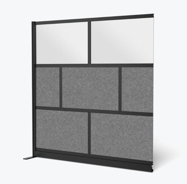 Luxor Expanse Modular Wall Room Divider System, Black Frame, 70" x 70" Add On Wall