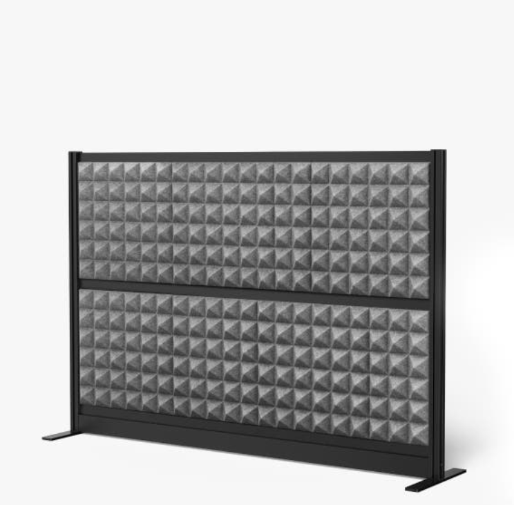 Luxor Studio Modular Wall Room Divider, 70" x 48", Black Frame