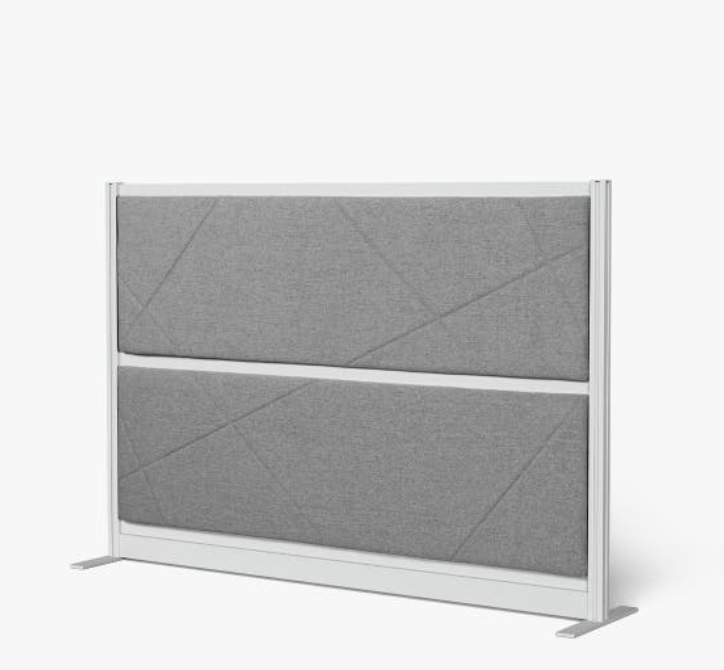 Luxor Tranquility Modular Wall Room Divider, 70" x 48", Silver Frame