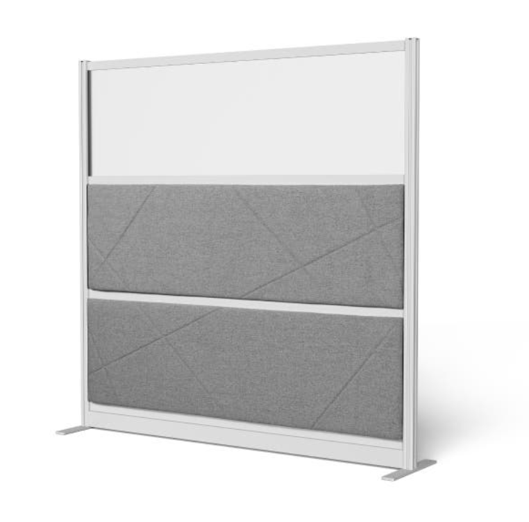 Luxor Tranquility Modular Wall Room Divider, 70" x 70", Silver Frame