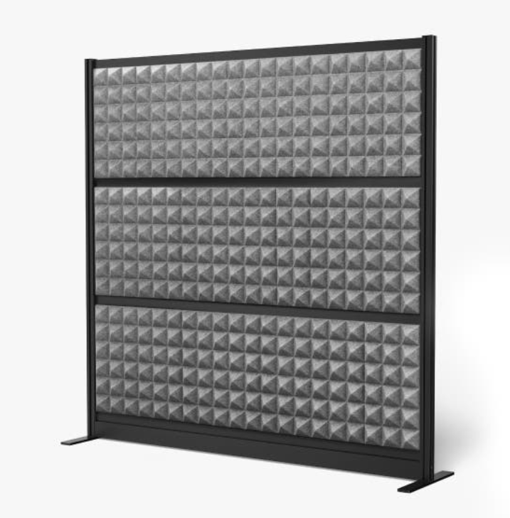 Luxor Studio Modular Wall Room Divider, 70" x 70", Black Frame