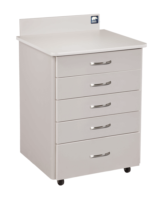 MTI MTC-1S Mobile Cabinet, 5-Drawer, Trim-White 