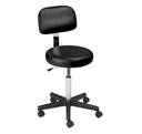 MTI 321 Hand Operated Stool, Black Base, w/Ergo Backrest, Premium