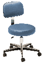 MTI 323 Hand Operated Stool, Chrome Base, w/Ergo Backrest, Premium