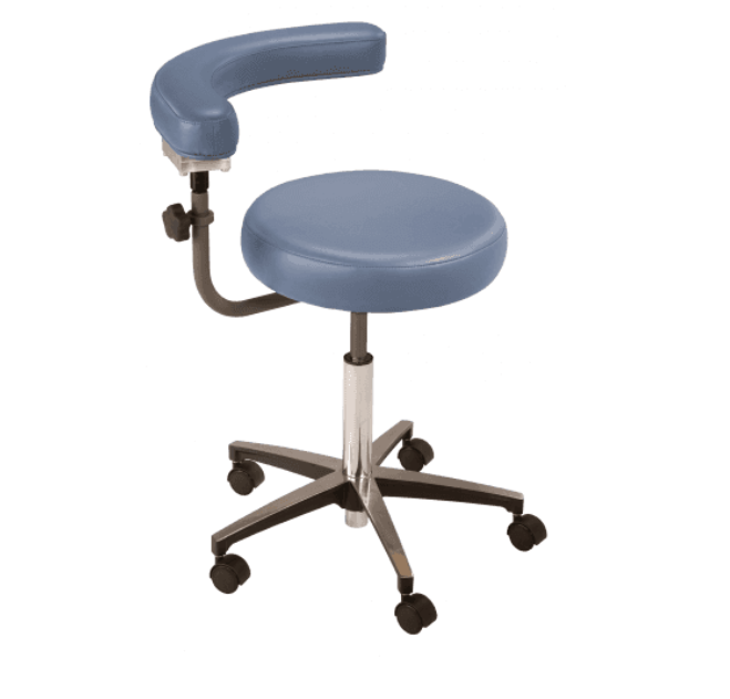 MTI 324 Hand Operated Stool, Chrome Base, w/Body Support, Premium