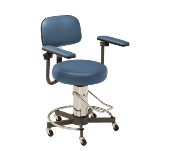 MTI 331 Stool, Hydraulic Pump, w/Twin Arms & Ergo Backrest, Premium