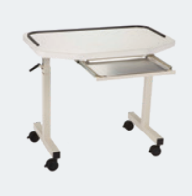 MTI OSIT-1001 Instrument Table, w/Edge Guard, Pull Out Tray, Trim-White 
