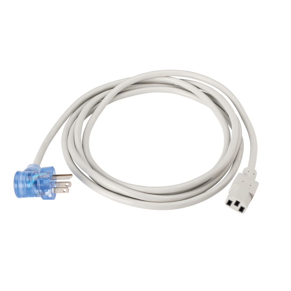 Hospital Grade Cord, Right Angle, #18 Gauge, IEC Style
