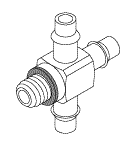 Cross Fitting (1/8" Barb X #10-32 Male) 