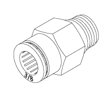 Male Connector (3/8" Push-In X 1/4" Mpt) 