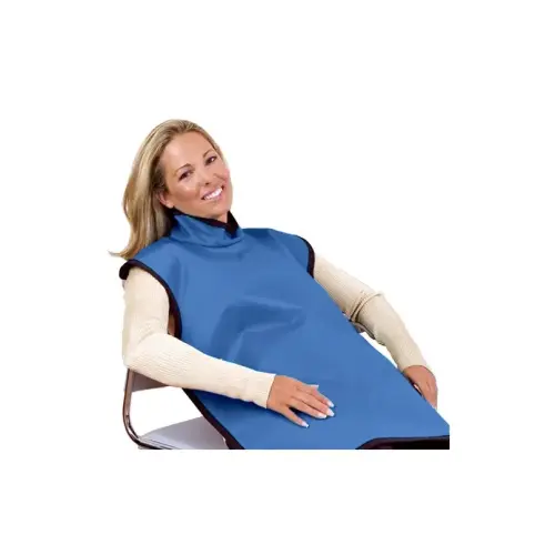 Flow Adult Bib Apron w/Collar, Lead, Medium Blue