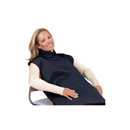 Flow Adult Bib Apron w/Collar, Lead, Navy Blue