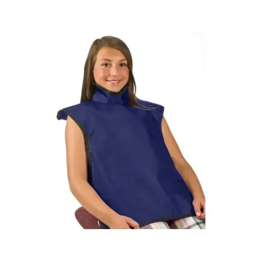 Flow Child Bib Apron w/Collar, Lead, Antimicrobial Blue
