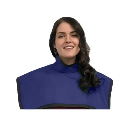 Flow CBCT Pano Cape w/Collar, Lead, Antimicrobial Blue