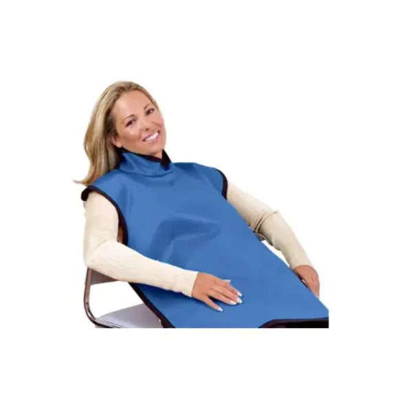 Flow Adult Bib Apron w/Collar, Lead Free, Medium Blue