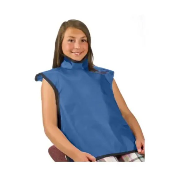 Flow Child Bib Apron w/Collar, Lead Free, Medium Blue