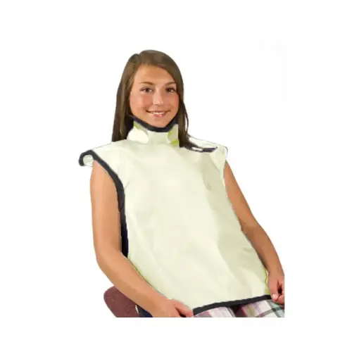 Flow Child Bib Apron w/Collar, Lead Free, Antimicrobial Beige