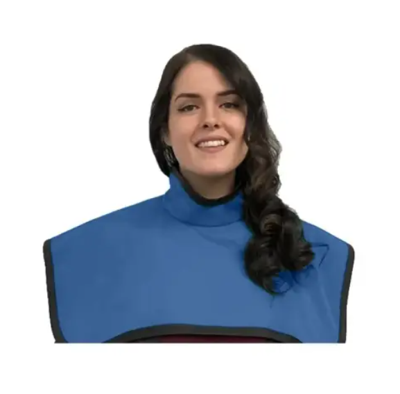 Flow CBCT Pano Cape w/Collar, Lead Free, Medium Blue