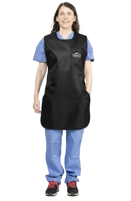 Flow Technician Apron, Lg, Lead Free, Black