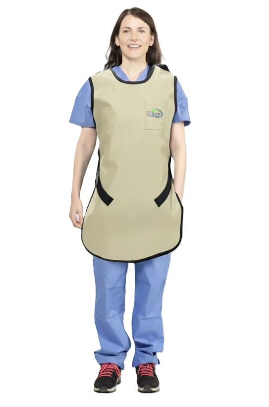 Flow Technician Apron, Lg, Lead Free, Antimicrobial Beige