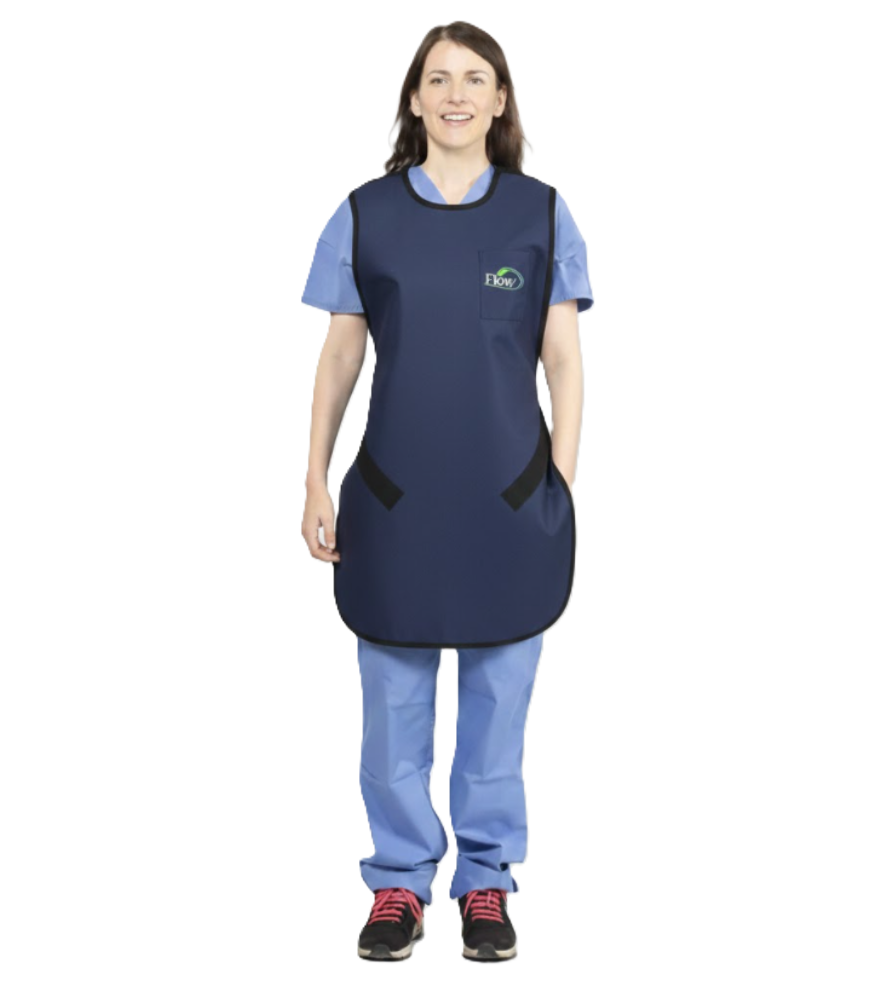 Flow Technician Apron, Sm, Lead Free, Antimicrobial Blue