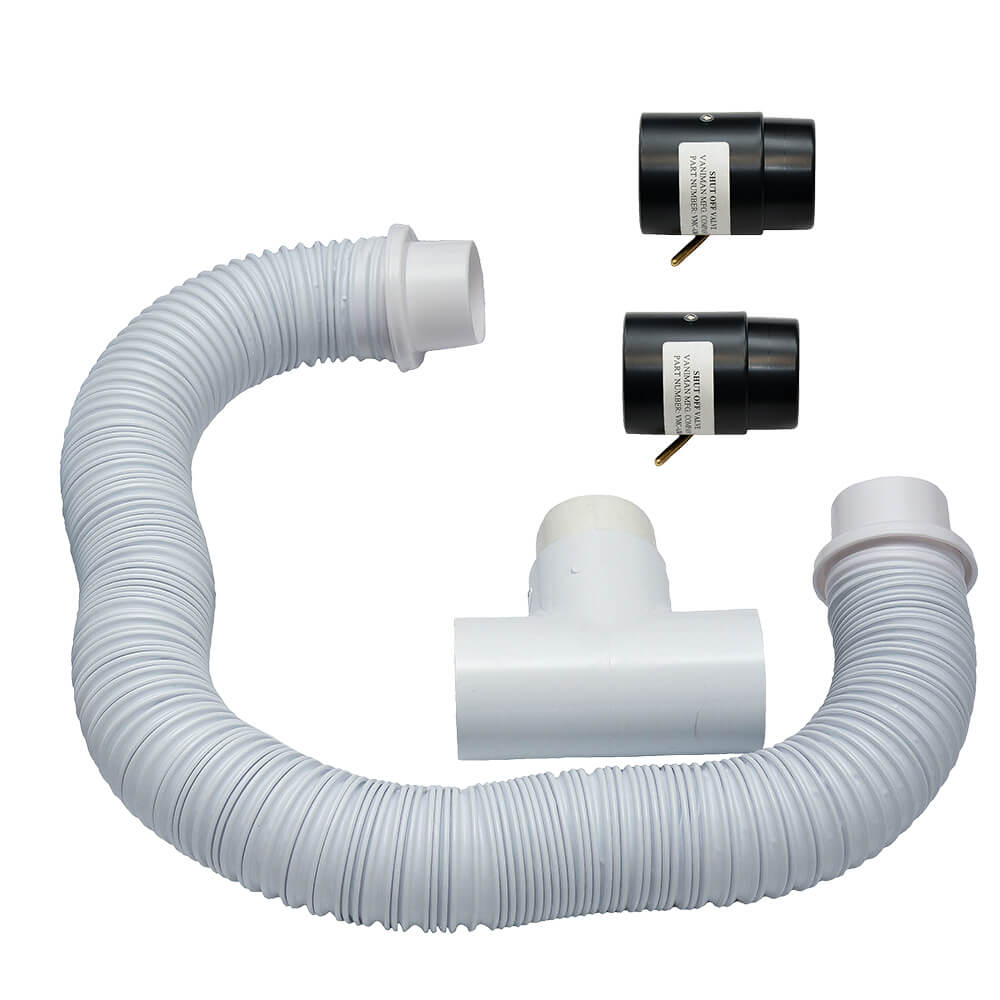 Two Station Upgrade Kit for Stone Vac, One 2½” Tee, Two 2½” Shut-Off Valves & One 2½” Hose