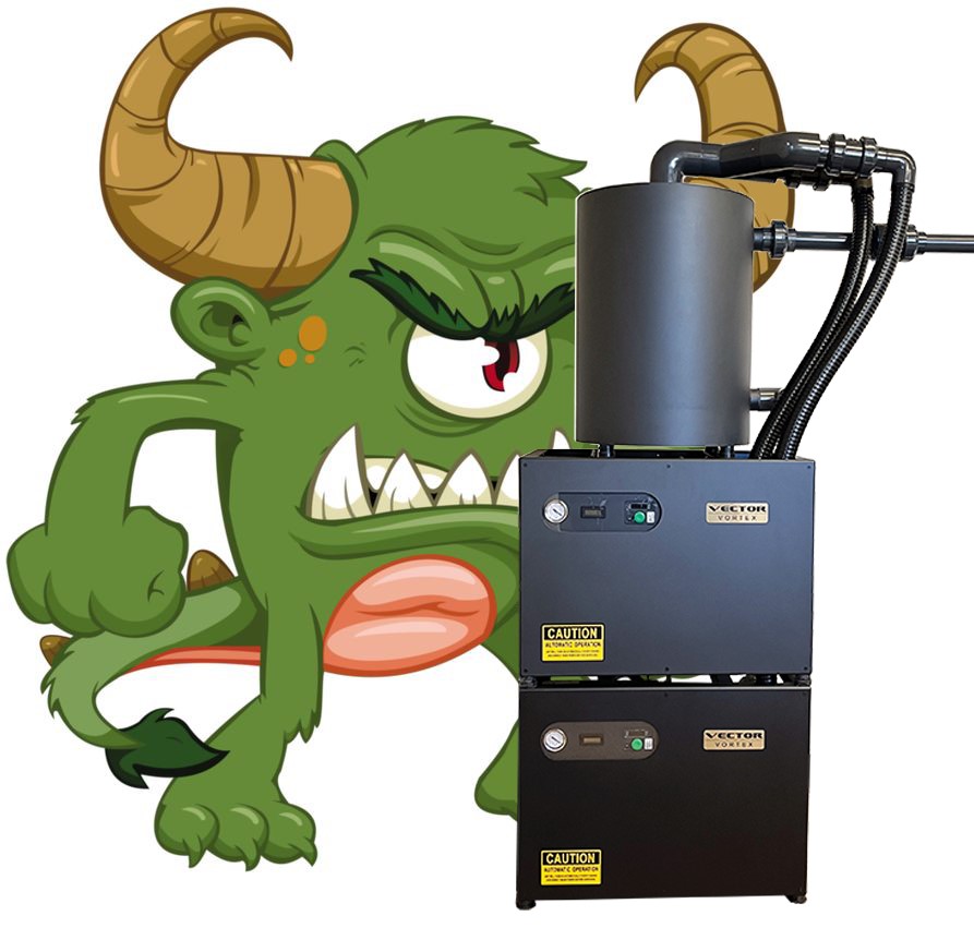 VECTOR Votex Dry Vac System "The OGRE" Dual 5-12 User, 2-2.3HP Motor, 14 Gal Tank