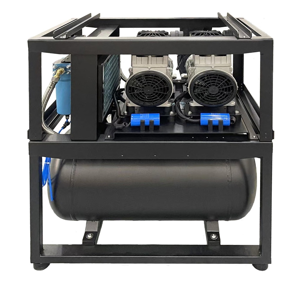 VECTOR Vortex Compressor VSS2, Dual 1 HP (2HP Overall), 3-4 User 13.2 Gal Tank