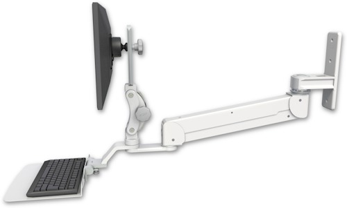 AccessMount™ Elite 5120 Paralink single arm LCD wall mount with a 12" flat keyboard tray