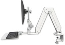 AccessMount™ Elite 5216 short Paralink double arm LCD desk clamp with a 12" flat keyboard tray