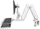 AccessMount™ Elite 5216 short Paralink double arm LCD desk clamp with a wrist-rest keyboard tray