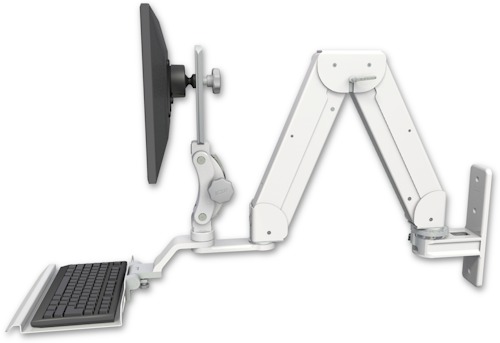 AccessMount™ Elite 5216 short Paralink double arm LCD wall mount with a 12" keyboard tray