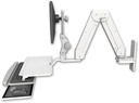 AccessMount™ Elite 5216 short Paralink double arm LCD wall mount with a work surface tray and slide-out keyboard tray