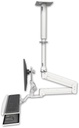 AccessMount™ Elite 6220 double arm LCD drop-ceiling mount with 24" adjustment and a wrist-rest keyboard tray