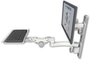AccessMount™ ErgoVision 65 LCD mount on a 19" wall track with separate arms, a 12" paralink keyboard tray, and an 11" arm