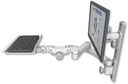 AccessMount™ ErgoVision 65 LCD mount on a 19" wall track with separate arms, a 12" paralink keyboard tray, and a 20" double-arm
