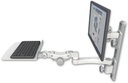 AccessMount™ ErgoVision 65 LCD mount on a 19" wall track with separate arms, a 12" flat paralink keyboard tray, and an 11" arm