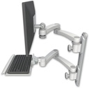 AccessMount™ ErgoVision 65 LCD mount on a 19" wall track with separate arms, a 12" keyboard tray, and two 20" double-arms